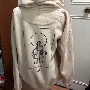 Chomp Brand Cactus Always Prickly Beige Unisex Fleece Hoodie EUC XL